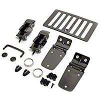 Rugged Ridge Hood Kit w/ Cast Stainless Steel Hood Catches, Black Chrome Stainless Steel (98-06 Wrangler TJ) - Rugged Ridge 7965