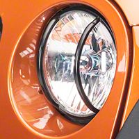 Rugged Ridge Front Euro Light Guards, Black (07-13 Wrangler JK) - Rugged Ridge 11230.03