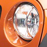 Rugged Ridge Front Euro Light Guards, Stainless Steel (07-13 Wrangler JK) - Rugged Ridge 11142.04
