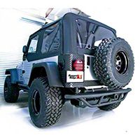 Rugged Ridge RRC Rear Bumper w/o Tire Carrier, Textured Black (87-06 Wrangler YJ & TJ) - Rugged Ridge 11503.11