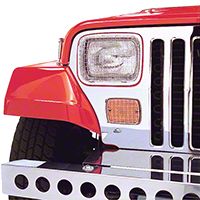 Rugged Ridge Stainless Steel Stone Guard Set for Lights (87-95 Wrangler YJ) - Rugged Ridge 7425