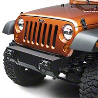 Rugged Ridge XHD Short Front Light Mount Bumper Base w/Black D-Rings, Textured Black (07-13 Wrangler JK) - Rugged Ridge 11540.11