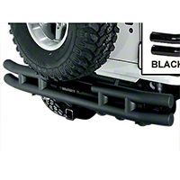 Rugged Ridge Tubular Rear Bumper w/Hitch, Gloss Black (87-06 Wrangler YJ & TJ) - Rugged Ridge 11570.04
