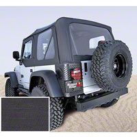 Rugged Ridge Soft Top w/Clear Windows & Door Skins, Black Denim (97-02 Wrangler TJ) - Rugged Ridge 13703.15