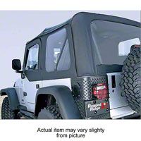 Rugged Ridge Soft Top w/Clear Windows & No Door Skins, Black Denim (97-02 Wrangler TJ) - Rugged Ridge 13705.15