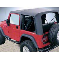 Rugged Ridge Soft Top w/Clear Windows & No Door Skins, Black Diamond (03-06 Wrangler TJ) - Rugged Ridge 13709.35