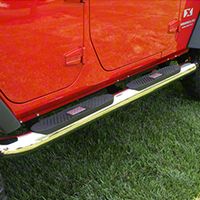 Rugged Ridge Stainless Steel 4 Inch Round Tube Nerf Bar (07-13 Wrangler JK 4 Door) - Rugged Ridge 11593.1