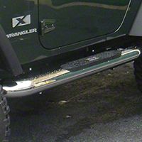 Rugged Ridge Stainless Steel 4in. Round Nerf Bars (07-13 Wrangler JK 2 Door) - Rugged Ridge 11593.09