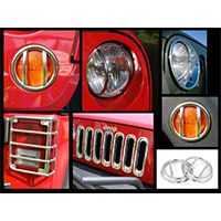 Rugged Ridge Stainless Steel Euro Guard Light Kit w/Fog Light Guards, 21 Piece (07-13 Wrangler JK) - Rugged Ridge 12496.1