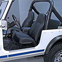 Rugged Ridge Standard Front Bucket Seat, Black Denim (87-02 Wrangler YJ & TJ) - Rugged Ridge 13401.15