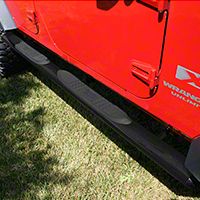 Rugged Ridge Textured Black 4in Oval Nerf Bars (07-13 Wrangler JK 4 Door) - Rugged Ridge 11591.08