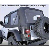 Rugged Ridge XHD Soft Top w/Clear Windows & Door Skins, Black Denim (97-02 Wrangler TJ) - Rugged Ridge 13723.15