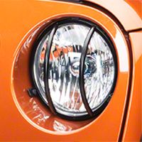 Smittybilt Euro Head Light Guards - Black - 2 Piece (07-13 Wrangler JK) - Smittybilt 5680