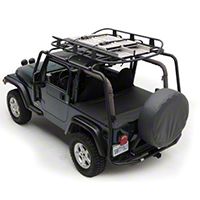 Smittybilt SRC Roof Rack - 300 lb Rating - Black Textured (04-06 Wrangler TJ Unlimited) - Smittybilt 76715