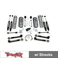 TeraFlex 4 in. Lift Kit w/Lower FlexArms, All (4) 4 in. Shocks (97-06 Wrangler TJ) - Teraflex 1456432