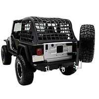 Smittybilt XRC Rear Swing Away Tire Carrier, Textured Black (87-06 Wrangler YJ & TJ) - Smittybilt 76654