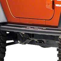 Smittybilt SRC Classic Rock Rails (OEM Style) W/ Step- Black Textured (07-13 Wrangler JK 2 Door) - Smittybilt 76638