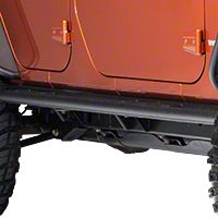 Smittybilt SRC Classic Rock Rails (OEM Style) W/ Step- Black Textured (07-13 Wrangler JK 4 Door) - Smittybilt 76639