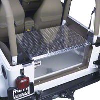 Tuffy Rear Cargo Aluminum Storage Box, Mill Finish (87-95 Wrangler YJ, 97-13 Wrangler TJ & JK) - Tuffy 054-07