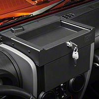Tuffy Flip-n-Lock Stereo Cover and Tray, Dark Slate (07-10 Wrangler JK) - Tuffy 160-08