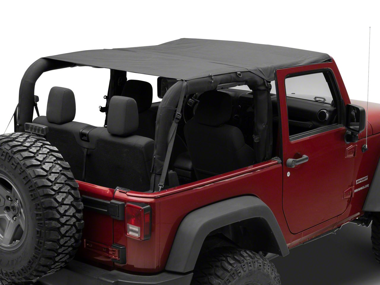 RedRock Jeep Wrangler Extended Bikini Top Black Diamond J181975 11 18