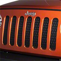 Drake Off Road Grille Inserts, Black (07-13 Wrangler JK) - Drake Off Road JP-190008-BLACK
