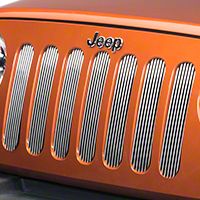Drake Off Road Grille Inserts, Brushed (07-13 Wrangler JK) - Drake Off Road JP-190008-BRUSH