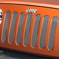Drake Off Road Grille Inserts, Polished (07-13 Wrangler JK) - Drake Off Road JP-190008-POLSH