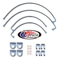 Crown Performance Stainless Steel Brake Line Kit; 4 in. over Stock Length (11-13 Wrangler JK) - Crown Performance JEEP25FR04