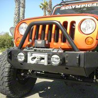 Olympic 4x4 2 in. Winch Protector Bar for Rescue & Smuggler, Gloss Black (07-13 Wrangler JK) - Olympic 4x4 512-171