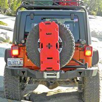 Olympic 4x4 Smuggler Rear Bumper w/Tire Carrier, Gloss Black (07-13 Wrangler JK) - Olympic 4x4 5567-171