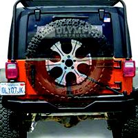 Olympic 4x4 550 Rear Rock Bumper w/Spindle, Textured Black (07-13 Wrangler JK) - Olympic 4x4 557-174