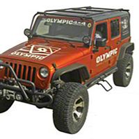 Olympic 4x4 Safari Sports Rack, Aluminum (07-13 Wrangler JK 4 Door) - Olympic 4x4 901-174-A