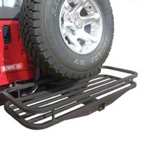 Olympic 4x4 Receiver Rack, Gloss Black (87-13 Wrangler YJ, TJ & JK) - Olympic 4x4 902-401