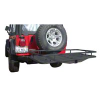 Olympic 4x4 Deluxe Receiver Rack, Gloss Black (87-13 Wrangler YJ, TJ & JK) - Olympic 4x4 903-401