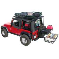 Olympic 4x4 Dave's Rack Cargo Carrier/Sunshade, Textured Black (97-06 Wrangler TJ) - Olympic 4x4 921-124