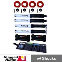 Rugged Ridge 2 in. Lift Kit w/Poly Spacers, Shocks (97-06 Wrangler TJ) - Rugged Ridge 18415.33
