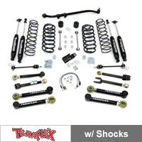 TeraFlex 4 in. Lift Kit w/FlexArms, Front Trackbar, Shocks (97-06 Wrangler TJ) - Teraflex 1456452