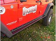 Rock Hard 4x4 Black Rocker Guards Smooth Plate Finish (07-13 Wrangler JK 2 Door) - Rock Hard 4x4 RH6007-S
