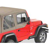 Bestop Upper Door Sliders for Factory Soft Top, Dark Tan (97-06 Wrangler TJ) - Bestop 51787-33