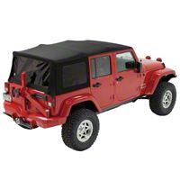 Bestop Supertop NX w/Tinted Windows, Twill, Matte Black (07-13 Wrangler JK 4 Door) - Bestop 54823-17