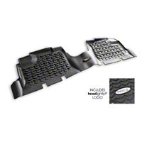 Rugged Ridge Rear Floor Liner, Tread Lightly, Black (07-13 Wrangler JK 4 Door) - Rugged Ridge TL-12950.01