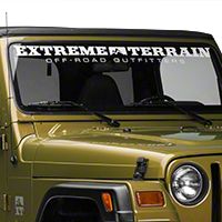 ExtremeTerrain Windshield Banner - White (87-13 Wrangler YJ, TJ, & JK) - AmericanMuscle Graphics J26000