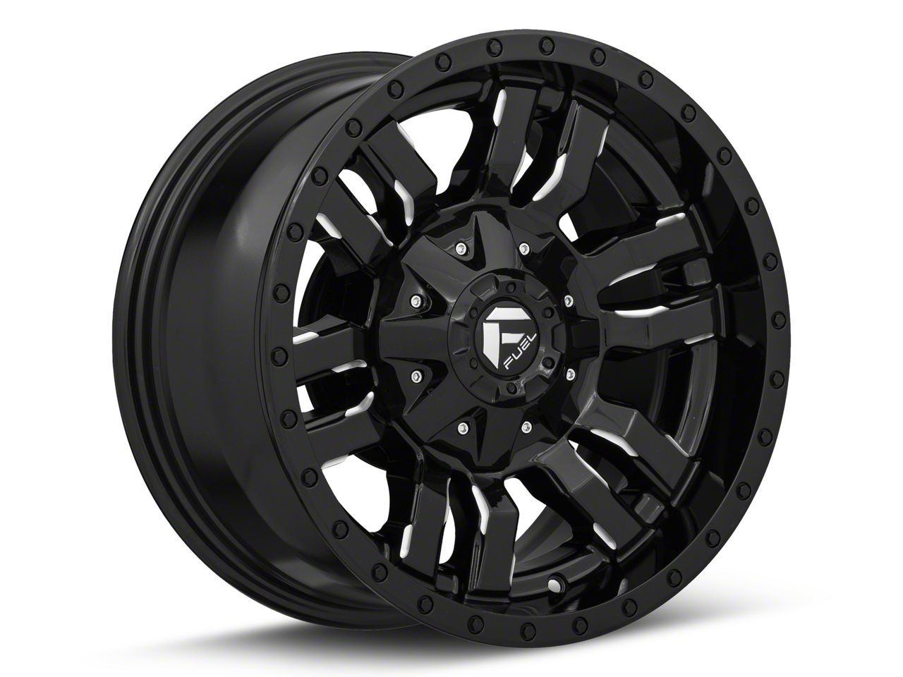 Fuel Wheels Tacoma Sledge Gloss Black Milled 6 Lug Wheel 17x9 12mm