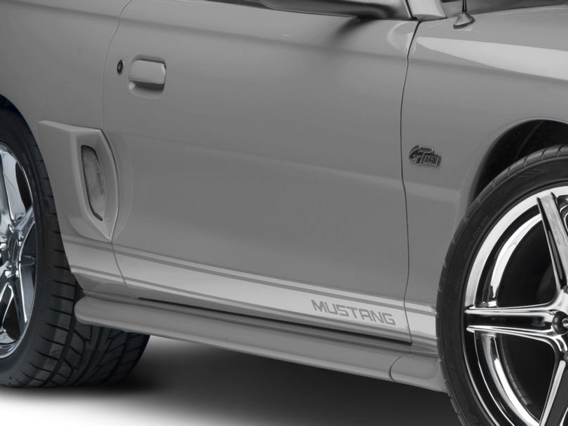 American Muscle Graphics Mustang Silver Rocker Stripes w/ Mustang ...
