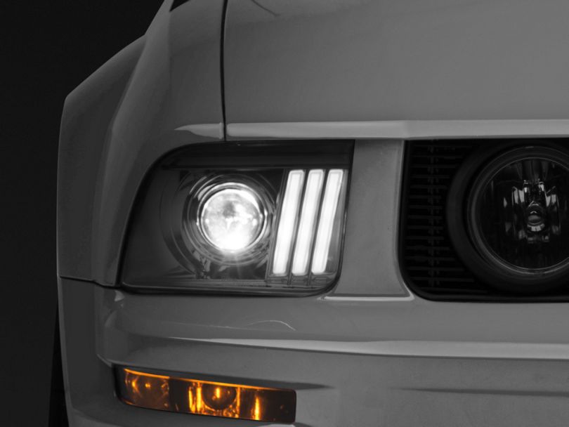 Raxiom Mustang DRL Projector Headlight Chrome 394302 (0509 GT, V6)