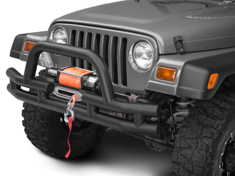 Barricade Jeep Wrangler Front Tubular Bumper w/ Winch Cutout Textured