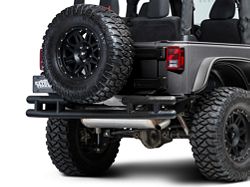 Barricade Rear Tubular Bumper; Textured Black (07-18 Jeep Wrangler JK)