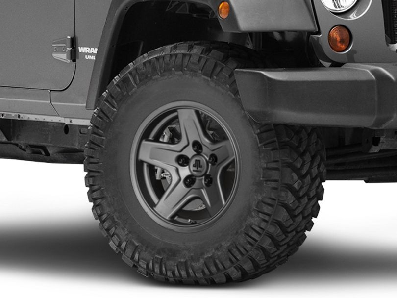 Mammoth Jeep Wrangler Boulder Charcoal Wheel 16x8 J100614 (0718 Jeep