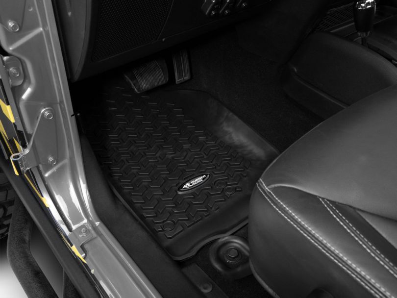 Rugged Ridge Jeep Wrangler AllTerrain Front and Rear Floor Mats Black 12987.04 (0718 Jeep